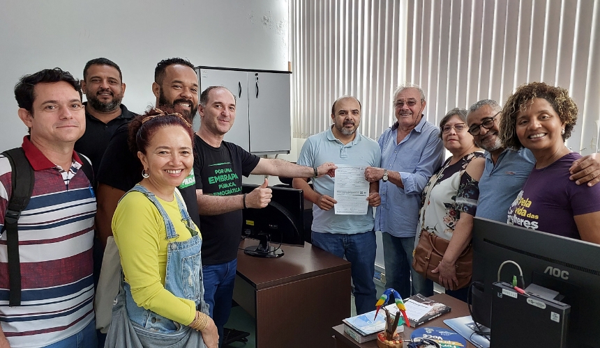 SINPAF reforça conquistas do ACT e transporte coletivo em visita à Embrapa Amazônia Ocidental